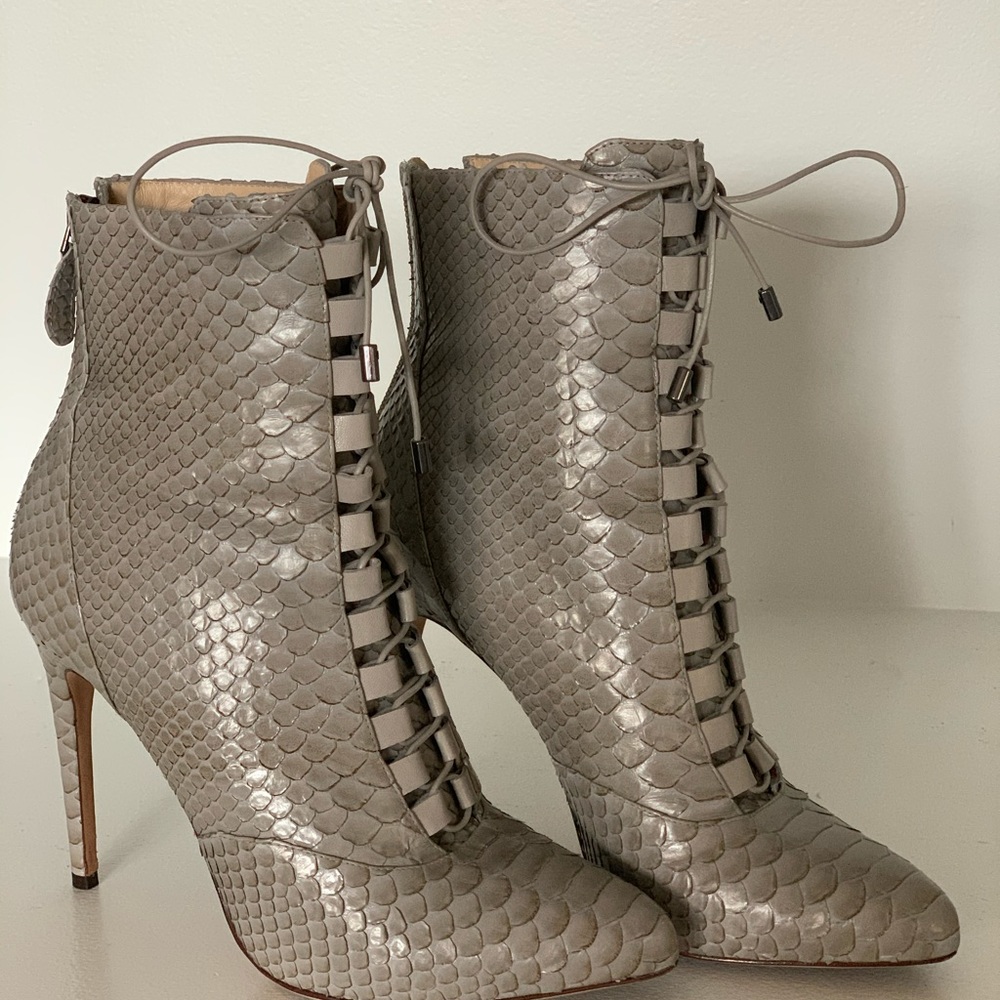 Alexandre Birman Gray Python Bootie - image 2